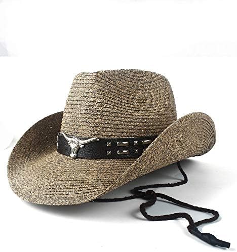 Zilubaihuo 女性男性わら中空西部カウボーイハットレディお父さんソンブレロhombreわらパナマ騎乗位ジャズサンキャップサイズ56 58センチ 色 期間限定今なら送料無料 サイズ 56 58 コーヒー
