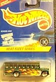 Hot Wheels Heat Fleet Series GREEN School Bus 5-Spoke 1:64 Scale