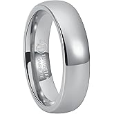 Hioleegi Tungsten Rings for Women Men 6mm Gold Tungsten Wedding Bands Polished Anti-Scracth and Durable for All Occasions to Wear Comfortable Fit