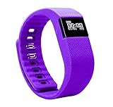 NewYouDirect, Activity Tracker Fitness Tracker Smart Watch Smart Band Wireless Bluetooth Sleep Monitor Wristband Running Pedometer Exercise for Android 4.3 IOS 7.0 (Dark Purple)