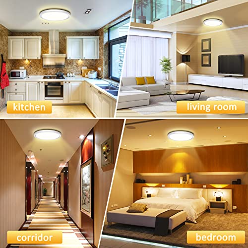 Lámpara de Techo LED Salon Moderna 4000K 1600LM Lamparas de dormitorio de Techo Habitacion Blanco Natural 18W Ø23CM Plafon LED Cocina Estar Balcón Pasillo