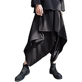 AITFINEISM Men's Casual Skirt Pants Loose Wide Leg Harem Pant Japanese Harajuku Kimono Trousers