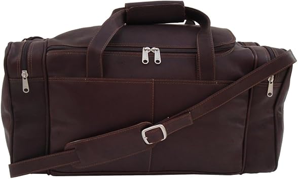 small leather duffel bag