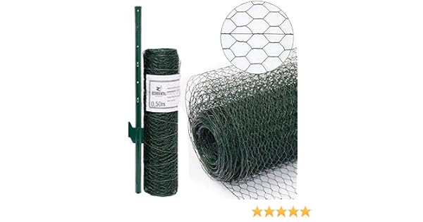 valla de Tela Metálica hexagonal + Postes | Rollo 10m | Altura ...