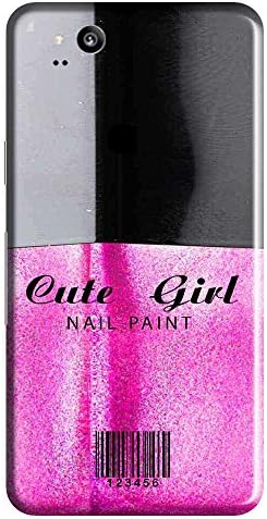 CaseGuy Designer 3D Printed Hard Back Case Cover for Google Pixel 2 (Girl :: Nailpolish :: Pink :: Humor :: Funny :: Humour)