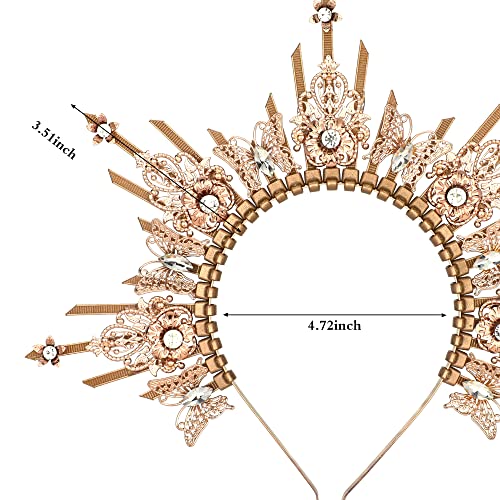 Handmade Zip Tie Sunburst Halo Crown Headpiece Butterfly Headdress Cosplay Amazon.com: Fantherin Mary Halo Crown Headband Spiked Zip  main image 3
