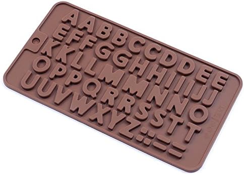 NAOAO Cake Decorating Chocolate Candy Silicon Molds for Home Baking 26 Uppercase Lowercase English Letters Alphabet for Happy Birthday, Wedding and Valentine Day Fondant Cake Decoration, LETTERS