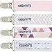 Premium Baby Pacifier Clip for Girl by KiddyByte - 4 Pack Teething Clips Accessory for Babies & Infants - Soft, Wrinkle Free Fabric with Metal End to Holds Binky, Soothie & Toys