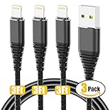 3Pack 3ft Charging Cord CABEPOW for Certified iPhone Charger Cable/Data Sync iPhone USB Fast Charging Cable Cord Compatible for iPhone X Case/8/8 Plus/7/7 Plus/6/6s Plus/5s/5,iPad Mini Case(Black)