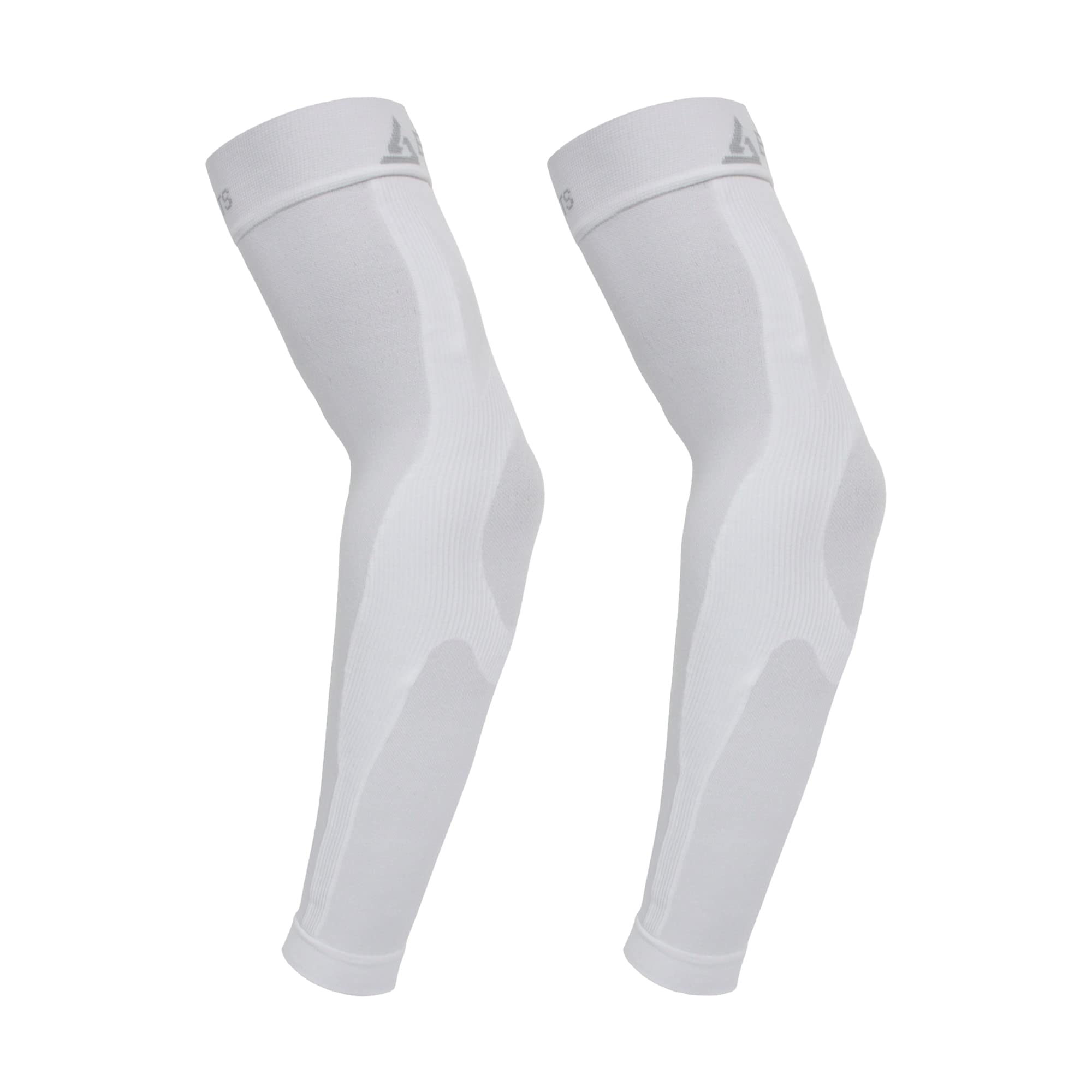 Photo 1 of B-Driven Sports - Graduated Compression Arm Sleeves, Medical Grade 20-30mmHg for Men Women, Baseball, Basketball, Volleyball, Weightlifting, Athletic Lymphedema Circulation - White & Medium (1 Pair)