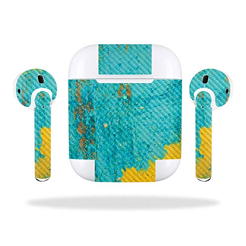 MightySkins Carbon Fiber Skin for Apple AirPods 2 (2019) - Acrylic Blue | Prote…