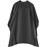 Omvoina Professional Hair Cutting Cape with Adjustable Snap Closure, Salon Barber Cape,Waterproof Hairdressing Salon Cape - 57" x 51"(Black)