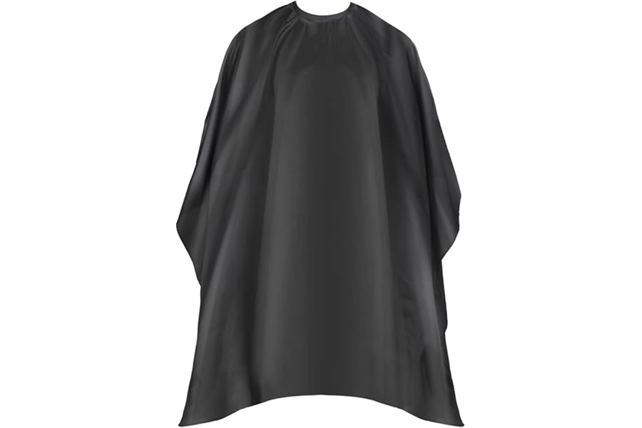Omvoina Professional Hair Cutting Cape with Adjustable Snap Closure, Salon Barber Cape,Waterproof Hairdressing Salon Cape – 57″ x 51″(Black)