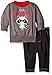 BON BEBE Baby Boys' 2 Piece Long Sleeve Top with Knit Denim Pant, Little Rascal Gray, 6-9 Months