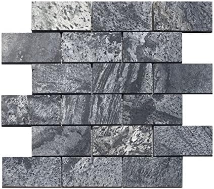 1 x Natural Stone Mosaic Slate Silver Metal Look Block Bandage