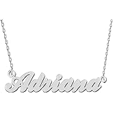BeautyLiLi Personalized Made Stainless Steel Dainty Name Necklace Silver Gift for Mother Adriana
