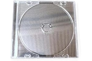 Slim DVD CD Cases 2-Pack, Clear Plastic Disc Storage Holder Single, Replacement Cover for Movies Music Games Software