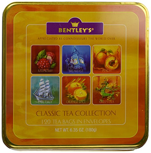 Bentley's Finest Tea Classic Collection, 120-Count Tea Bags Assorted in Tin Gift Set