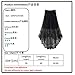 Chiffon Maxi Skirt Gothic Long Dress Gauze See Through Mesh Tulle Lace Design for Women Girl - Black