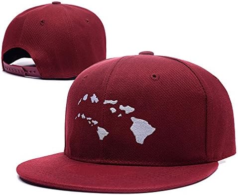 RHXING Hawaiian Island Chain Logo Adjustable Snapback Embroidery Hats Caps - Red