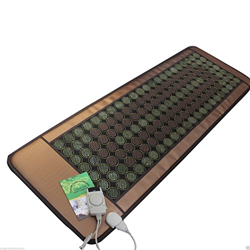 HealthyLine Far Infrared Heating Mat 72"X24" | Natural Jade & Tourmaline | Heated Negative Ions (L) | Relieve Pain, Stress & Insomnia | FDA Registered