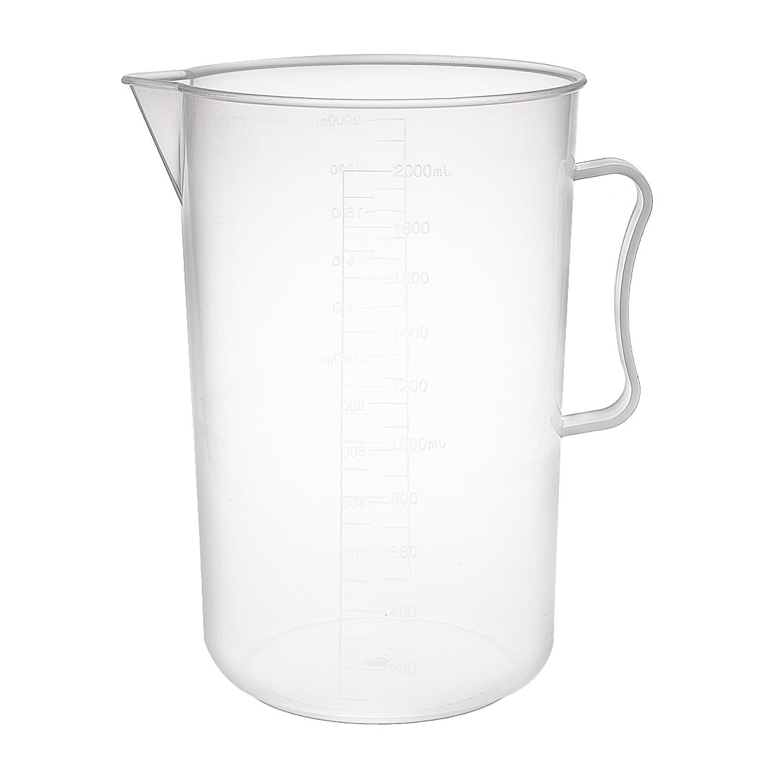 Sourcingmap Measuring Cup 2000ml PP Plastic Graduated Beaker Transparent with Handle for Lab Kitchen Liquids
