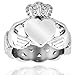 West Coast Jewelry Stainless Steel Irish Claddagh with Celtic Knot Eternity Design Ring - Size 9.0