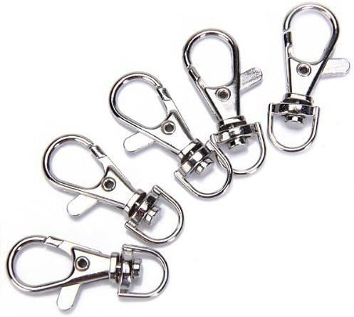 50 Pcs Mini Clasps & Hooks Metal Lanyard Hook Swivel Snap For Paracord Lobster Clasp Clips Craft Projects