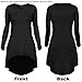 [DRSKIN] Women Comfy Loose Fit Long Tunic Top With Various Hem (XL, Black)