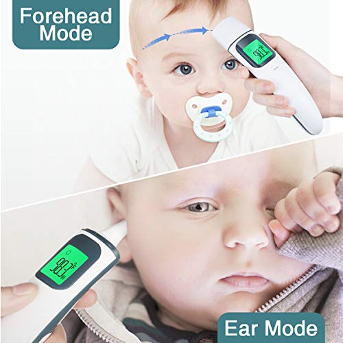 Digital Baby Thermometer for Fever, Instant Read, Infrared Medical Ear&Forehead, Prymax FC-IR101 FDA Approved. Temporal. for Kids, Infant, Adults, at Home. LCD Display, 35 Readings, 2 AAA Batteries.