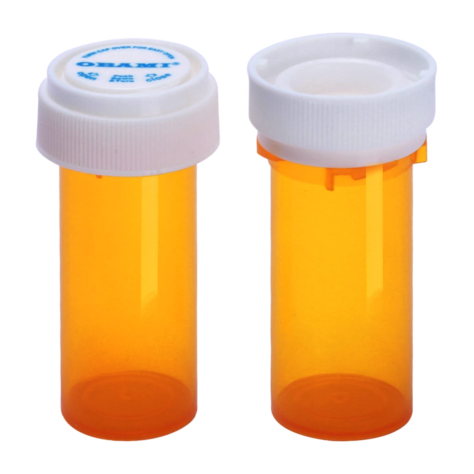 Plastic Empty Pill Bottles with Double Sided Use (Child Resistant & Easy Open) Caps - Medicine Container Pill Case Dispenser Organizers (8 Dram, 12pcs)