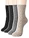 OSABASA Wool Crew Socks 4 Pairs 1 Set With Various Printing SET1, Shoe Size 8-11 (Sock Size 9.5