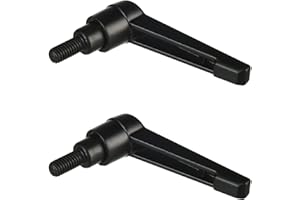 Othmro 1Pcs Clamping Lever Handle M6 Thread Push Button Ratchet Lever, Aluminum Alloy Adjustable Push Button Locking Handle with Male Threaded Stud M6*12mm Black