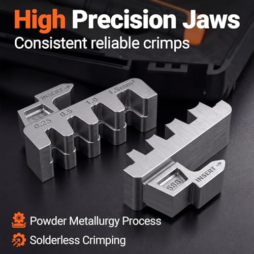 6 Piece Crimping Tool Set, Preciva Crimping Pliers with Carry Case with Quick Release Jaws Suitable for Insulated/DuPont/Blanke/Waterproof/Pipe/Photovoltaic Clamps
