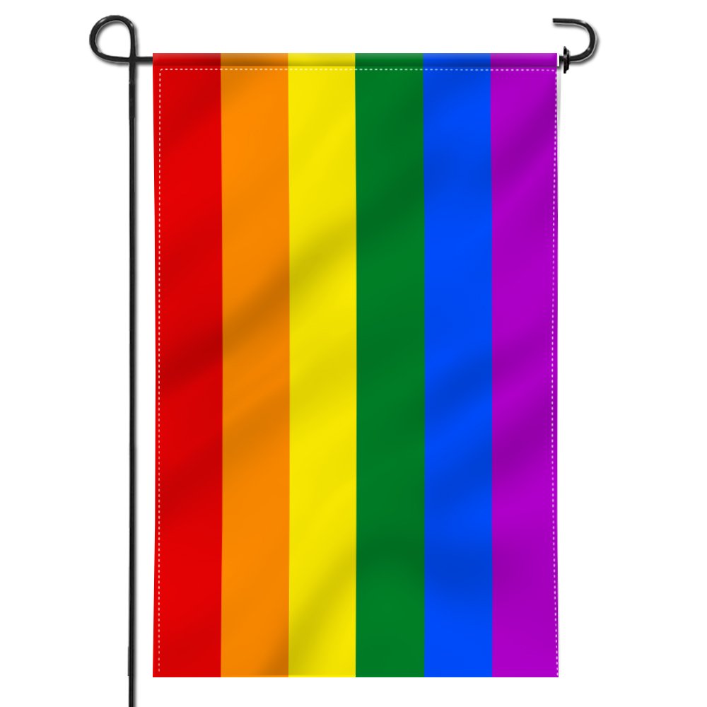 Anley Double Sided Premium Garden Flag, Rainbow LGBT Decorative Garden Flags for Home Decor - Weather Resistant & Double Stitched Yard Flags - 18 x 12.5 Inch