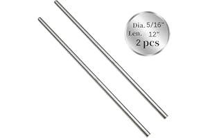DIYDIYSHOP 12" Length Titanium Rod 5/16" Dia(8mm),Titanium Alloy Round Rod GR5 Metal for Model Plane Cars Ship DIY Craft Metal Working (2 Pcs)