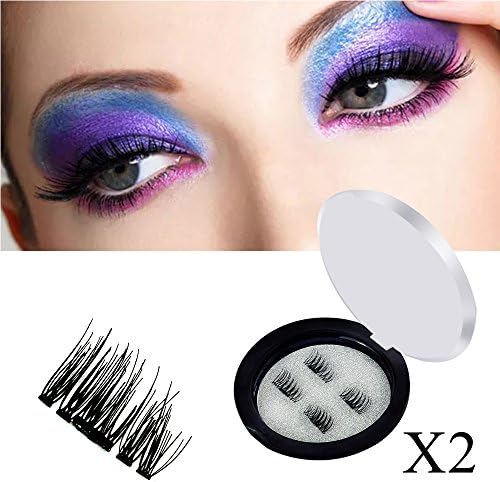 Magnetic False Eyelashes-Luismia Reusable Duel Magnetic Fake Eyelahes (2 pairs)-Fashionable &amp; Natural-Ultra Long &amp; Thin-Handmade Fiber