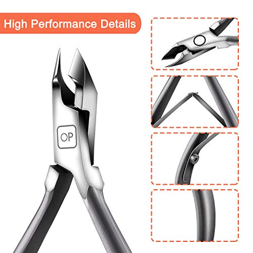 cuticle nippers salon grade for manicurist extremely sharp effortless cuticle trimmer precise clippers pedicure manicure nail care tool, opove x7 mini, space gray