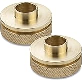 POWERTEC Router Guide Bushing Solid Brass 5/8", Short Shank Precision Router Bushings Template Guide, Screw On Lock Nut, Fits Porter Cable Style Base Plate, Threaded Locking Ring - 2PK (71166-P2)