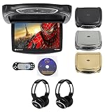 Rockville RVD14BGB Black/Grey/Tan 14" Flip Down Car DVD Monitor+Games+Headphones