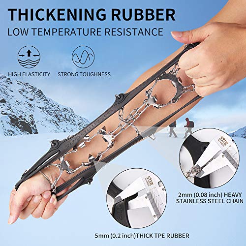 Vdealen Crampons for Hiking Boots Ice Grips 19 Spikes Anti-Slip Traction Cleats for Walking Jogging Climbing Hiking Fishing(M) - Thumbnail 2