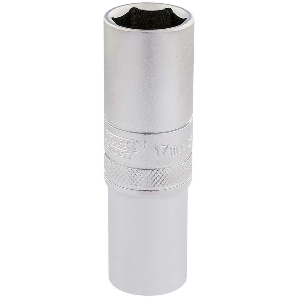 Draper 16649 1/2" Square Drive Hi-Torq 6 Point Deep Socket, 17mm Size