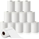 Ctosree 12 Rolls Printer Labels Adhesive Thermal Paper Waterproof Thermal Label Stickers Compatible with Phomemo M110 M221 M220 M120 M200 M110s Printer(White,1.97x 3.15 Inch)