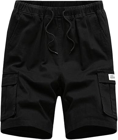 mens canvas shorts elastic waist