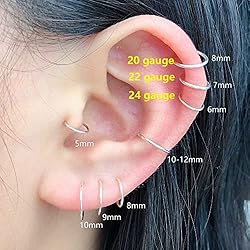 925 Sterling Silver Cartilage Earring Helix Hoops
