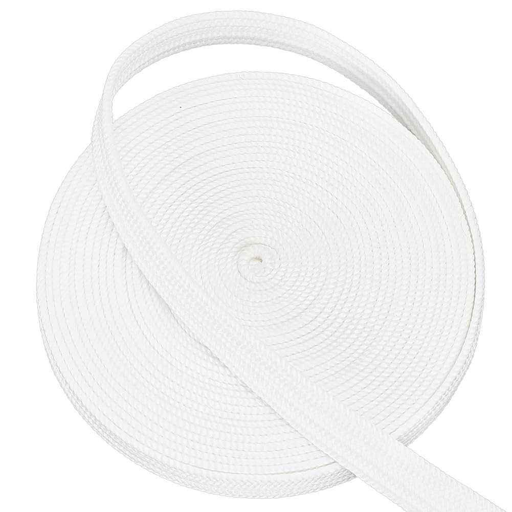 OLYCRAFT 5m White Ito Sageo Wrapping Cord 12mm Wide Imitation Leather Sword Handle Cord Tsukamaki Sageo Wrapping Cords for Japanese Samurai Swords Handle Rope
