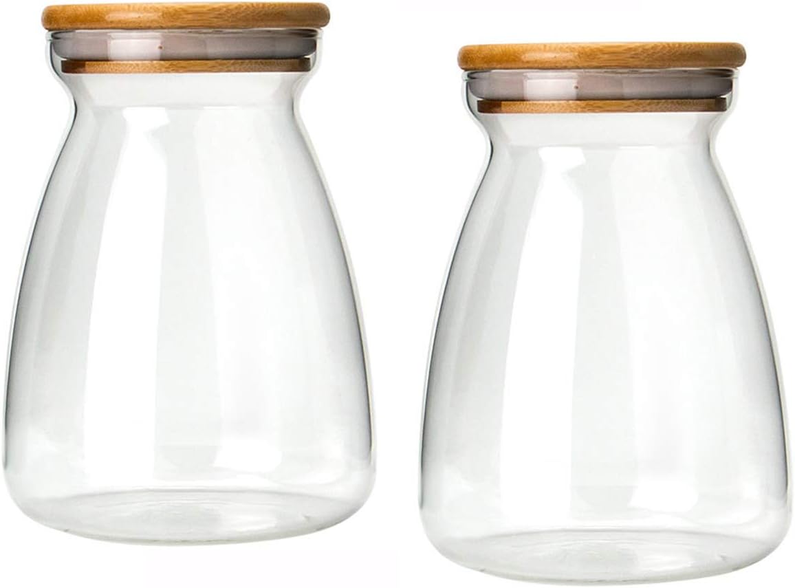 Glass Food Storage Containers with Bamboo Lids, Airtight