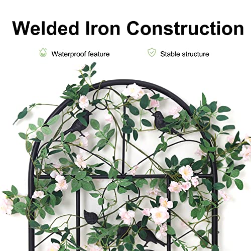 medla Metal Garden Trellis Panels: 2 Pack 187.5 cm Tall Plant Climbing Fencing Screening Barrier Outdoor Lawn Edging Border for Climbing Plants Potted Vines Vegetables Flowers Backyard Patio