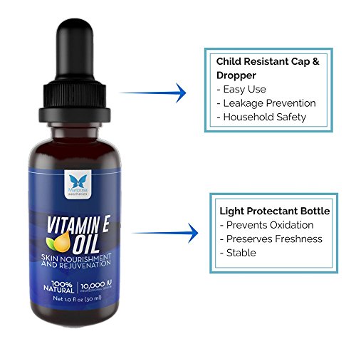 Vitamin E Oil, 100 Natural — Skin Nourishment & Renewal — Natural