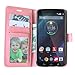 DROID Turbo Case, Motorola Droid Turbo Wallet Case, TOMYOU Flip PU Leather with [3 Card Slots] [kickstand] Soft TPU Rubber Silicone Cover for Motorola Moto Droid Turbo XT1254 Pink